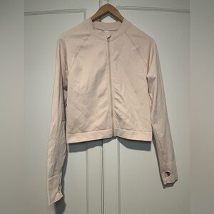 Joy Lab Cream Fitted Long Sleeve Zip Up